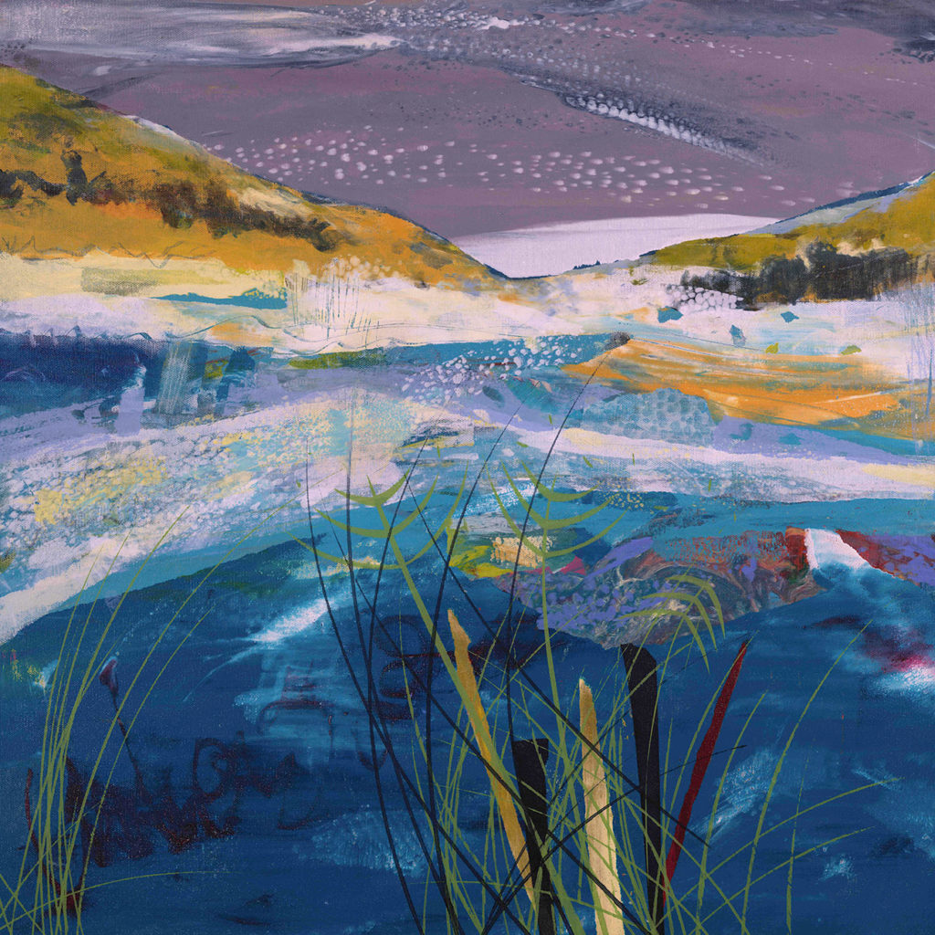 Lagoon Silkscreen Painting Gail Mason