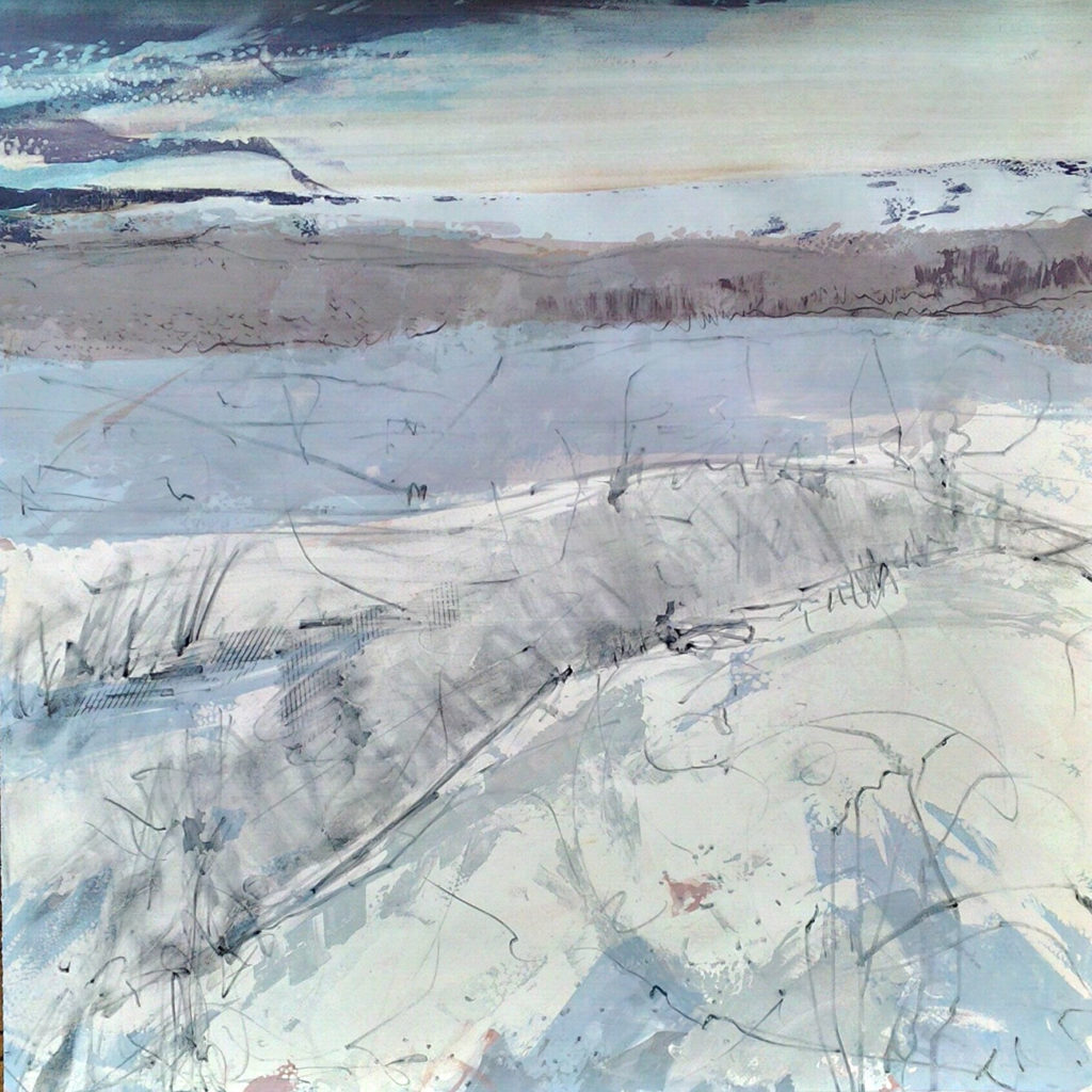 Pond Ice Silkscreen Painting Gail Mason