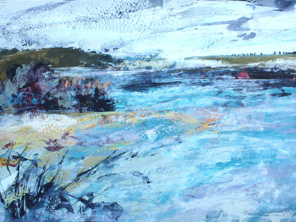 Tides Reach Silkscreen Painting Gail Mason