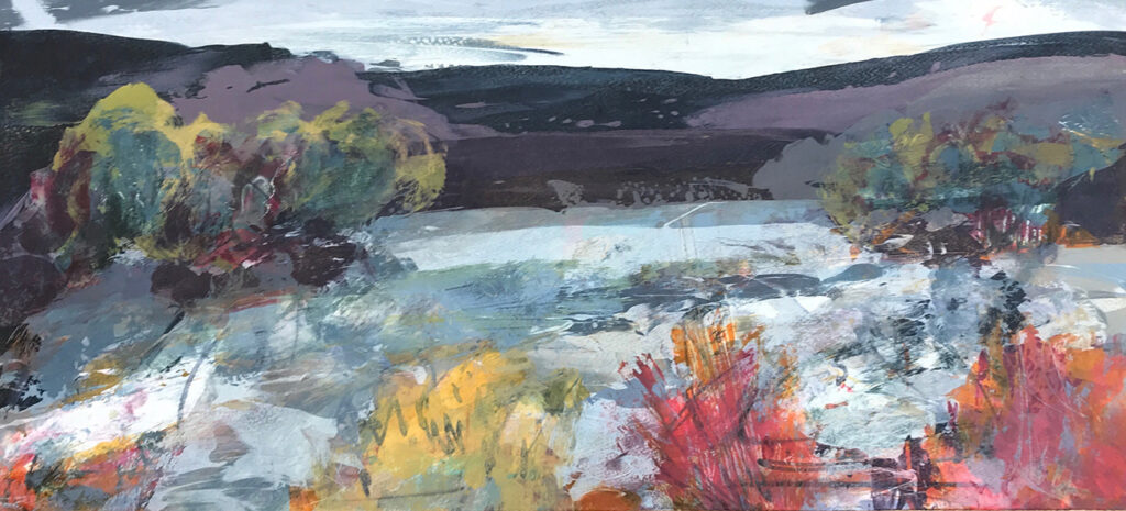 Autumn River Silkscreen Painting Gail Mason