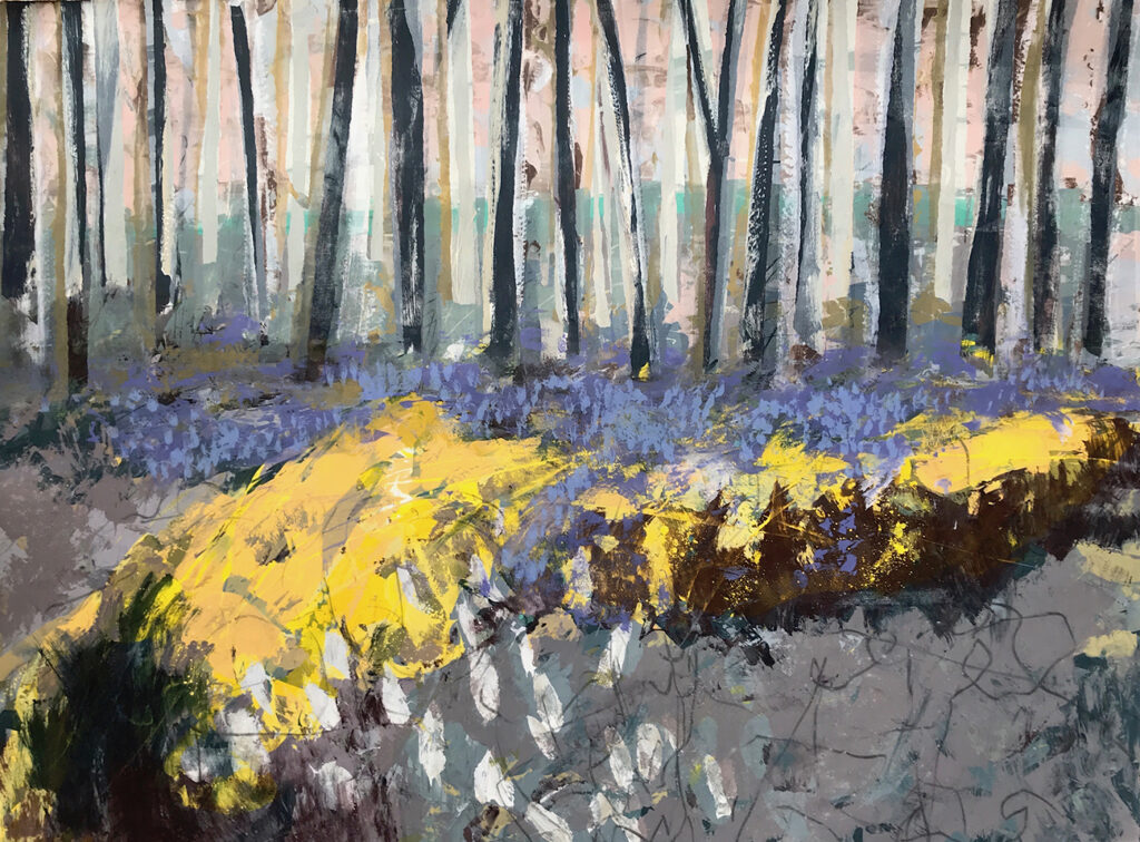 Blue Bell Woods Silkscreen Painting Gail Mason
