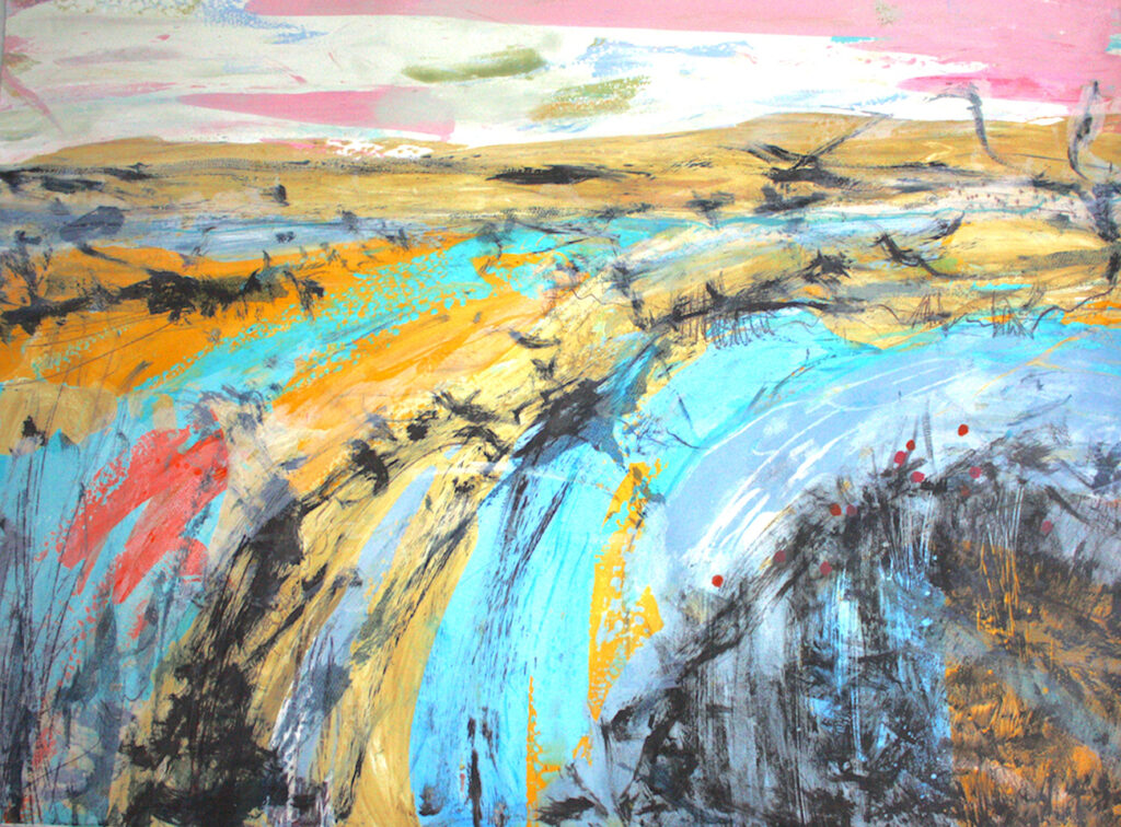 Estuary Silkscreen Painting Gail Mason