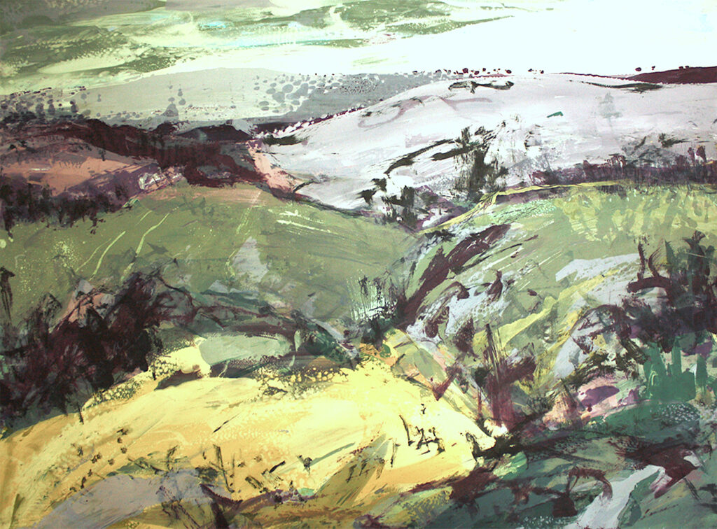 Highlands i Silkscreen Painting Gail Mason