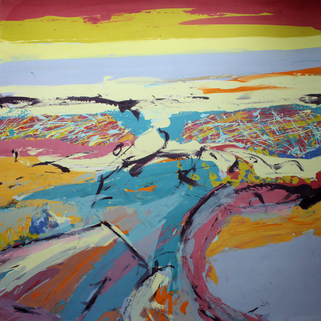 Long Walk i Silkscreen Painting Gail Mason