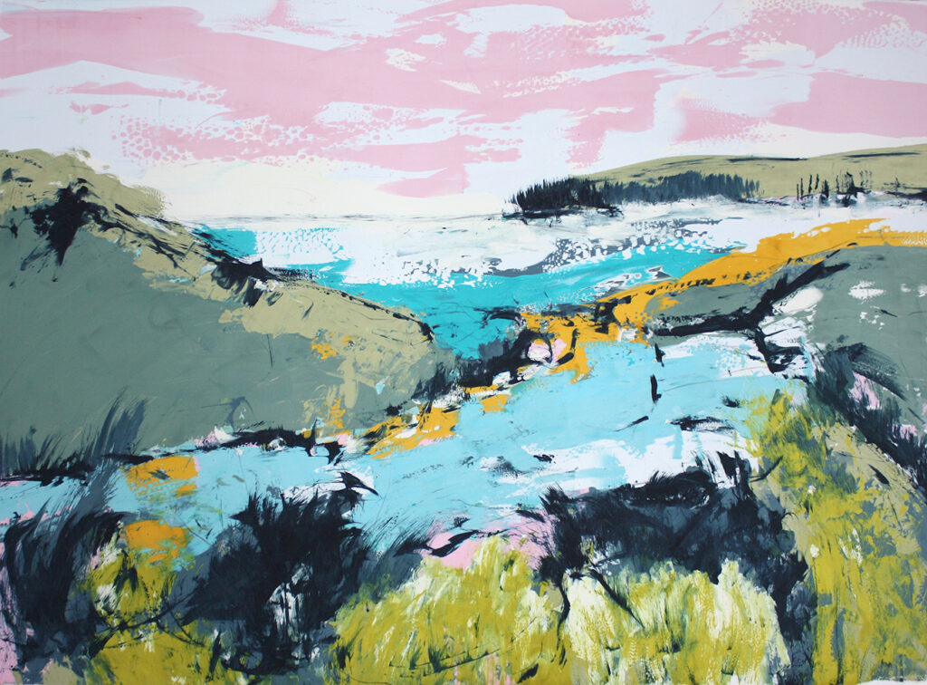Oh For A Day By The Sea! ii Silkscreen Painting Gail Mason