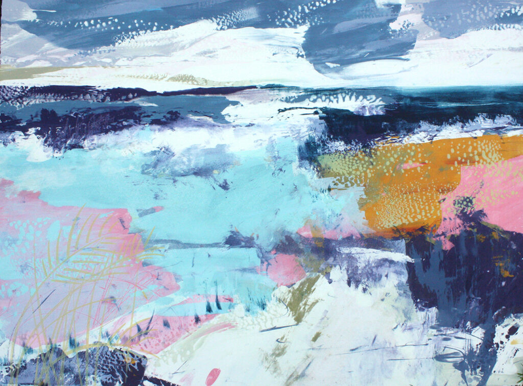 Beautiful Day Silkscreen Painting Gail Mason