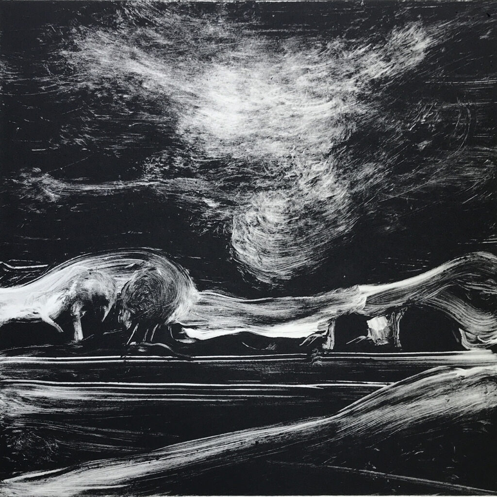 Night Drift Oil Monotype Gail Mason