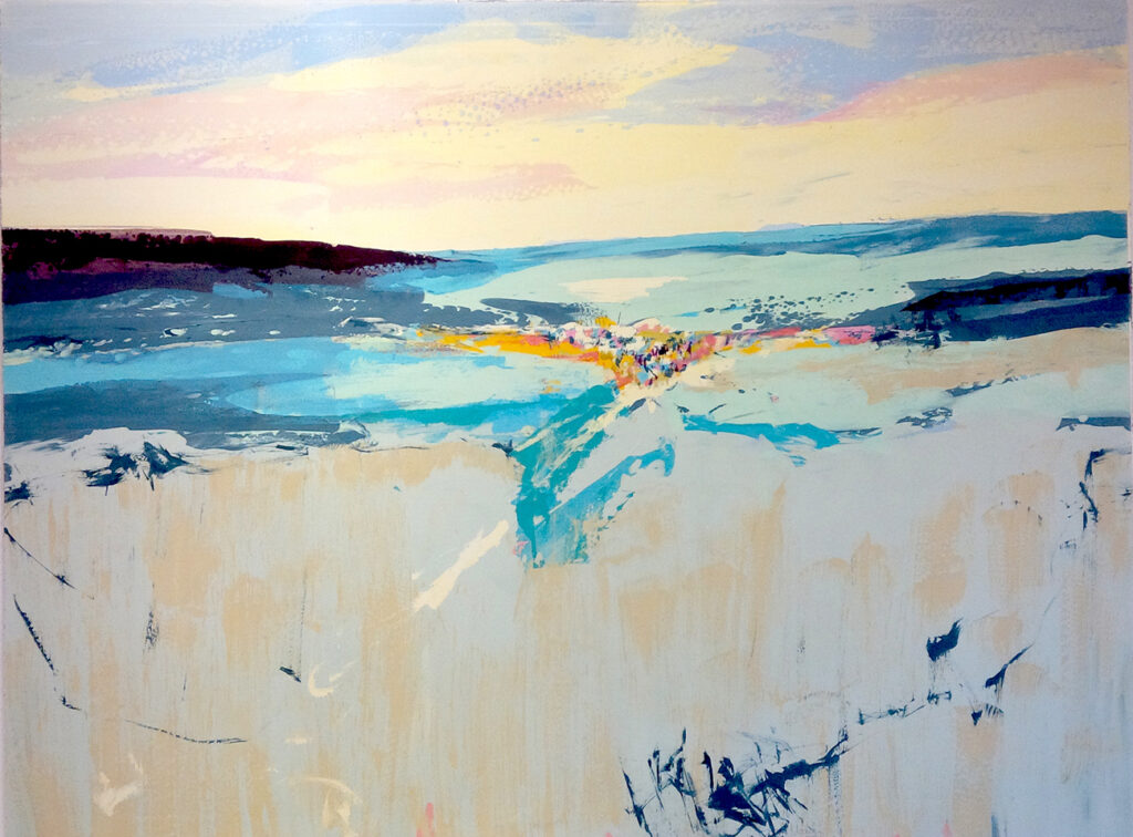 Wide Sea Silkscreen Painting Gail Mason