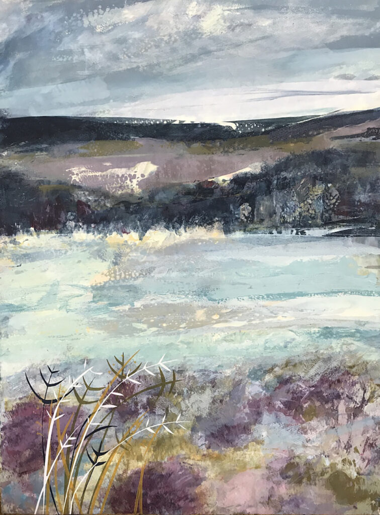 Chalk Hills Silkscreen Painting Gail Mason