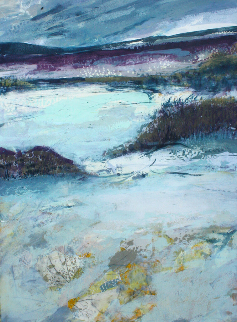 Ebb And Flow Silkscreen Painting Gail Mason